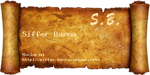 Siffer Barna névjegykártya